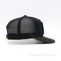 5 paneel mesh cap geweven patch trucker hoed